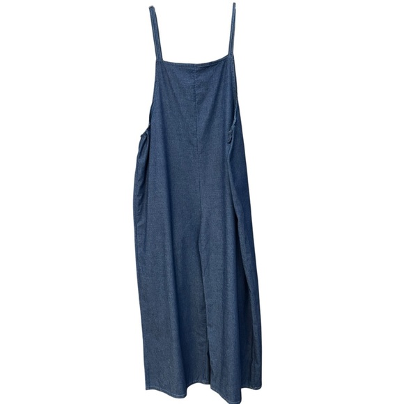 Classe 22 Italy Denim Jumper | Wide Leg, Adjustable Straps - Picture 3 of 8